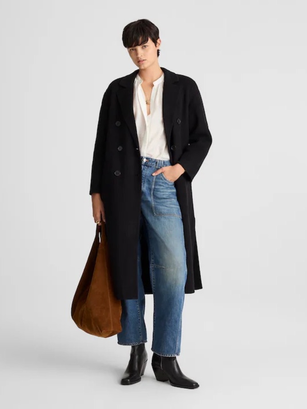 $368 msrp NWT Double faced brushed long coat size xs